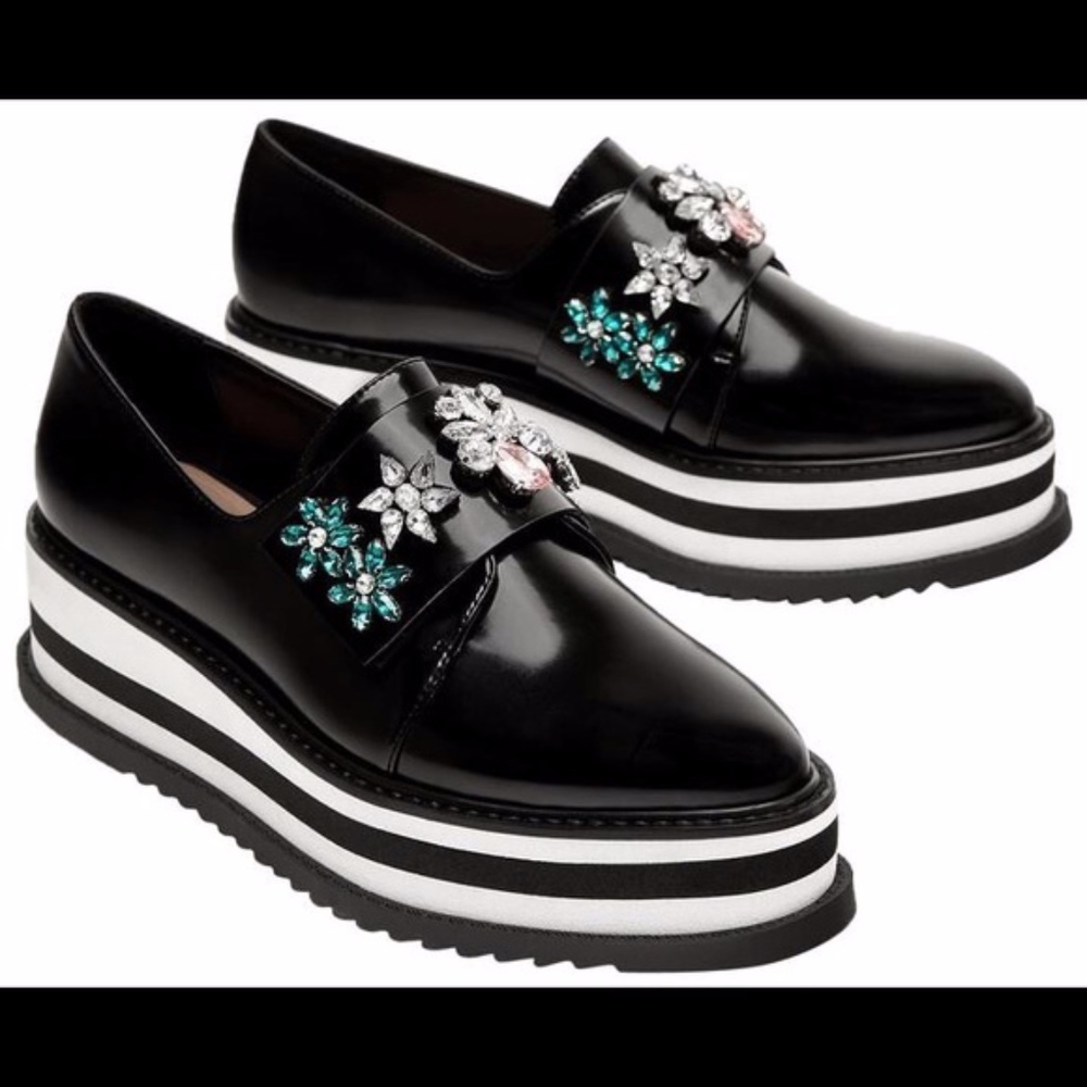 new Zara Derby Loafer Platform jewel flatform